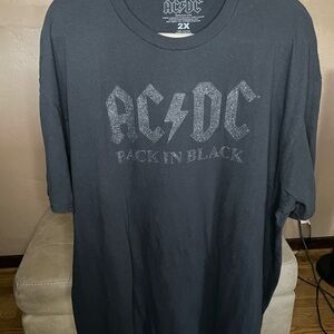 AC/DC Charcoal Black  'Back in Black' Graphic Tee 2X PTP 27.5”